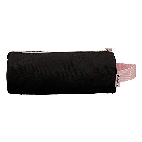 Pepe Jeans Armade Estuche Redondo Negro 23x9x9 cms Poliéster