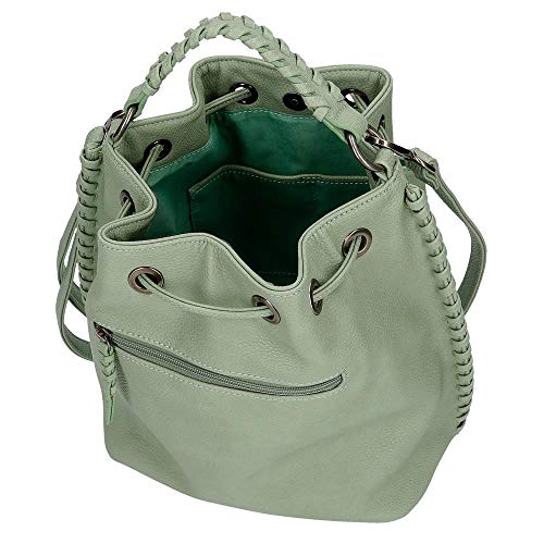 Pepe Jeans Braid Bolso Verde 25x27x16 cms Piel Sintética