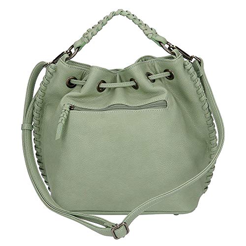 Pepe Jeans Braid Bolso Verde 25x27x16 cms Piel Sintética