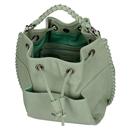 Pepe Jeans Braid Bolso Verde 25x27x16 cms Piel Sintética