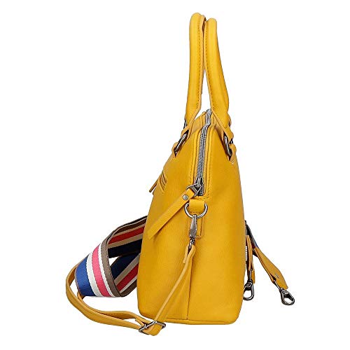 Pepe Jeans Eva Bolso Amarillo 27x22x12 cms Piel Sintética