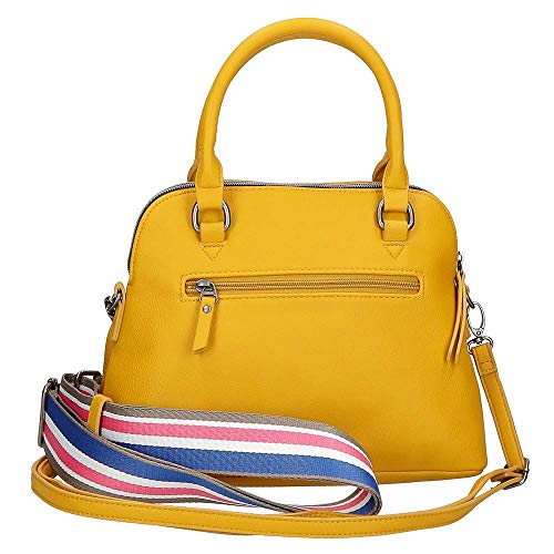 Pepe Jeans Eva Bolso Amarillo 27x22x12 cms Piel Sintética