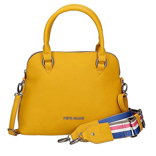 Pepe Jeans Eva Bolso Amarillo 27x22x12 cms Piel Sintética