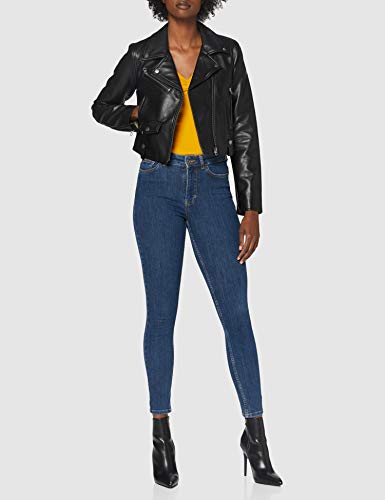 Pepe Jeans GWEN Chaqueta de cuero de imitación, Negro (Black 999), Small para Mujer