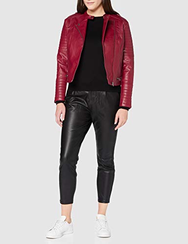 Pepe Jeans LENNA Chaqueta de Cuero, Rojo (287), Large para Mujer