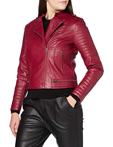 Pepe Jeans LENNA Chaqueta de Cuero, Rojo (287), Large para Mujer