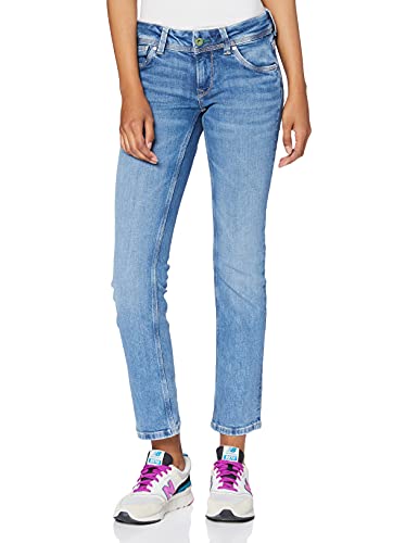 Pepe Jeans Saturn Jeans, Azul (Medium Used Wiser Wash Denim Wz3), 24W / 32L para Mujer