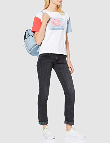 Pepe Jeans Saturn PL201660 Vaqueros Straight, Negro (Black Wiser Wash Denim Wv9), W31/L32 para Mujer