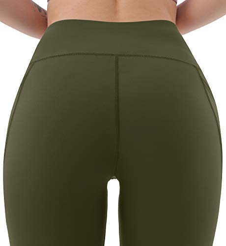 Persit Leggins Deportivos Mujer, Leggings Para Mujer Running Pantalon Deporte Verde Militar XS