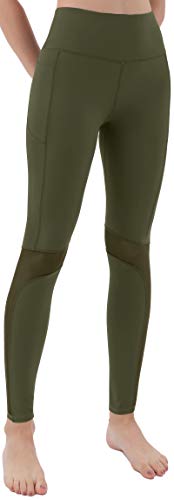 Persit Leggins Deportivos Mujer, Leggings Para Mujer Running Pantalon Deporte Verde Militar XS