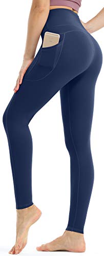 Persit Leggins Mujer, Leggins Deportivos Mujer Deporte Mallas Running Mujer Azul Marino M