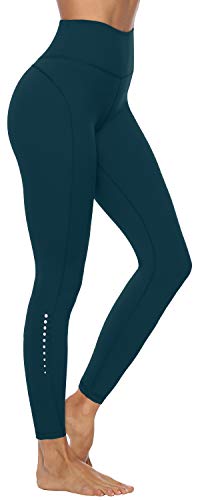 Persit Mallas de Deporte de Mujer, Leggins Deportivos Mujer Push Up Mallas Yoga Running Pantalon Deporte Azul Verde - M