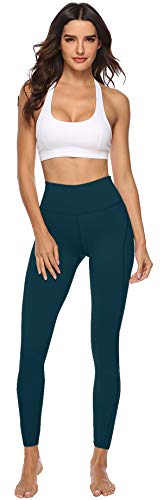 Persit Mallas de Deporte de Mujer, Leggins Deportivos Mujer Push Up Mallas Yoga Running Pantalon Deporte Azul Verde - S