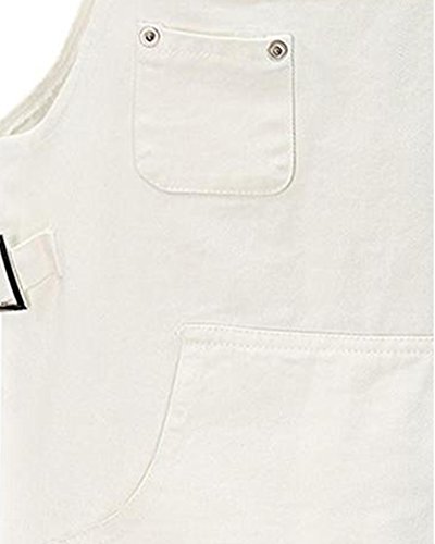Peto De Falda Cortos para Mujer Vestir De Tirantes Denim Vestido Talla Grande Blanco 3XL