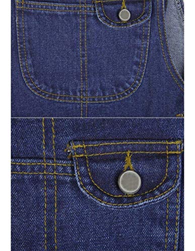 Peto De Las Mujeres Moda Cintura Alta De Slim Fit Overoles Jeans Pantalones Joven con Multi-Bolsillo Cozy Casual Monos Pantalones Women (Color : Blau, Size : M)