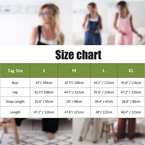 Petos de Pantalones Largo Casual para Mujer, Morbuy Verano Lino Baggy Harem Mono Suelto Moda Bolsillos Overoles Jumpsuit Tirantes Playa Fiesta Oficina Pantalón (M,Albaricoque)