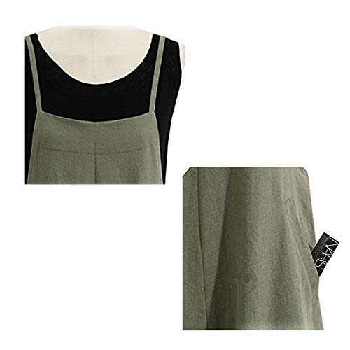 Petos de Pantalones Largo para Mujer, Morbuy Casual Verano Baggy Harem Mono Suelto Moda Bolsillos Overoles Jumpsuit Tirantes Playa Fiesta Noche Oficina Pantalones Embarazados (M,Verde)