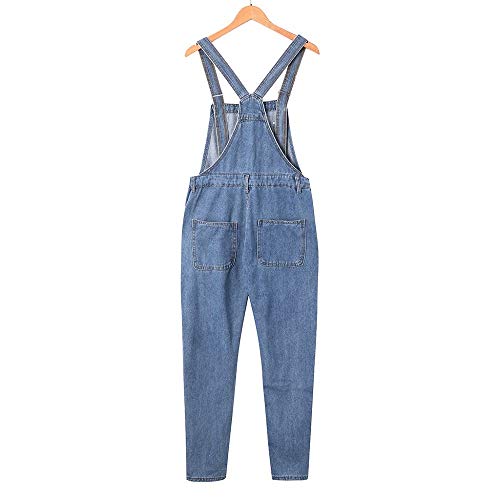 Petos para Hombre Vaquero para Trabajos Denim pantalón Casual con Bolsillos Mono Jeans Ancha Peto Vaquero Slim fit Overol de Mezclilla Pantalones Largos Hombre Jumpsuit (L(EU=78), Azul)