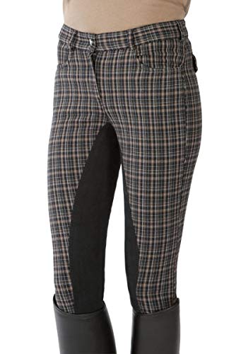 PFIFF Anna - Pantalones de equitación con culera para Mujer Multicolor Schwarz/Braun Talla:36