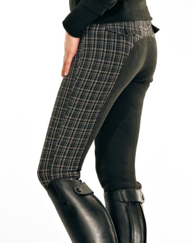 PFIFF Anna - Pantalones de equitación con culera para Mujer Multicolor Schwarz/Braun Talla:36