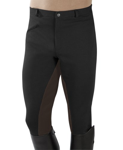 PFIFF - Pantalones de equitación con culera para Hombre Negro Schwarz-Braun Talla:52
