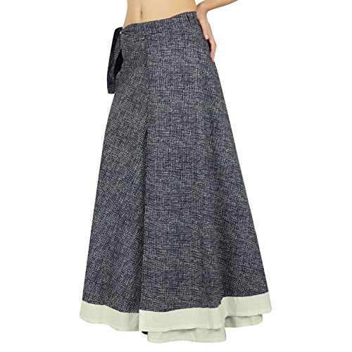 Phagun Una Sola Capa del algodón del Vestido del Abrigo Impreso Tamaño Falda de Largo Sari Sarong