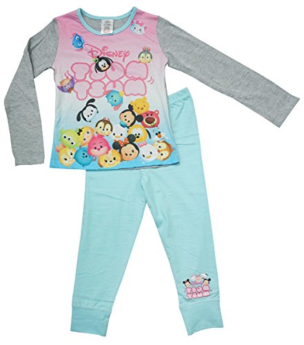 Pijama largo oficial de Disney Tsum Tsum Mickey Eeyore Goofy para niñas, tallas de 4 a 10 años