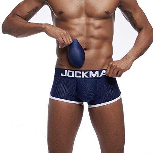 Pinji - Bóxers Ajustado para Hombre con Cojín Rellenos de Esponjas Delanteras y Traseras, Ropa Interior Calzoncillos Underwear de Malla Transpirable Y Cómodo
