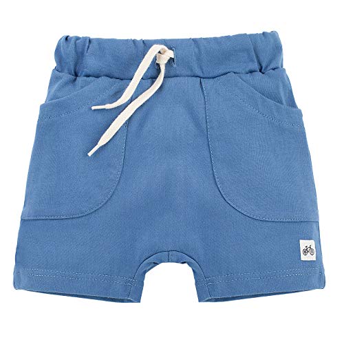Pinokio - Summer Time - Pantalones Cortos con Cinturilla Elástica Niño Niña Pantalones Cortos De Bebé Unisex Algodón Azul Patrón Bicicletas 68-104 cm (Azul, 104 cm)