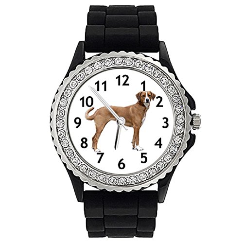 Pinscher Austriaco Reloj de Silicona para Mujer con piedrecillas