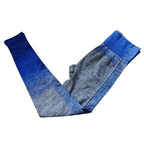 PKYGXZ Leggins mujerMedias de Color Liso Pantalones Deportivos Ajustados Pantalones de Yoga para Mujer Populares Costuras de Alta Elasticidad de Punto-Azul Marino_Azul