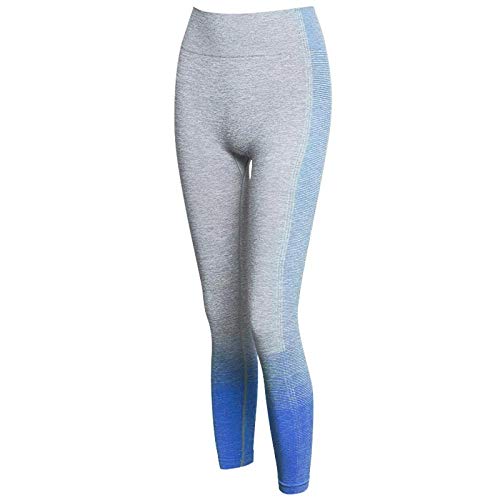 PKYGXZ Leggins mujerMedias de Color Liso Pantalones Deportivos Ajustados Pantalones de Yoga para Mujer Populares Costuras de Alta Elasticidad de Punto-Azul Marino_Azul
