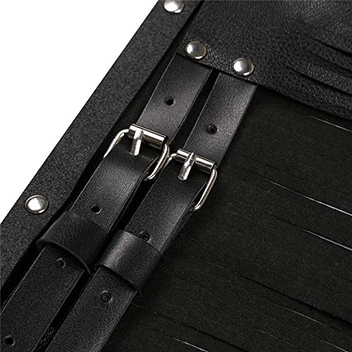 PLOKJM Cinturón De Flecos De Borla De Moda para Mujer Cinturón De Falda De Borla De Cuero Sintético Ajustable Cinturón De Doble Cintura Cinturón con Hebillas