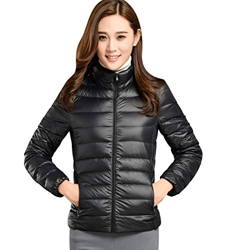 Plumas Mujer Ligero Plumiferos Ligeros Mujer Abrigo Plumas Ultralight Plumon Chaqueta Plumifero Corto Fino Abrigos Señora Chaquetas Invierno Cazadoras Chaquetones Casacas Tallas Grandes Negro