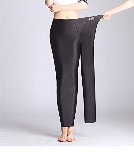 Pluto & Fox Leggings Pantalónes Térmico para Mujer De Brillo Suave Talla Grande con/Sin Forro Polar Elegible Elegante Super Elástica Tamaño L-4XL (Negro(con Forro Polar), 4XL)
