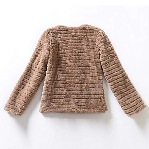 POLP Abrigos mujer Abrigos Pelo Mujer Invierno Rosa Caliente Chaqueta Manga Larga Capucha Abrigos de Pelo Mujer Invierno Caqui Abrigos Corto emulational Abrigos Pelo Mujer Invierno Negro