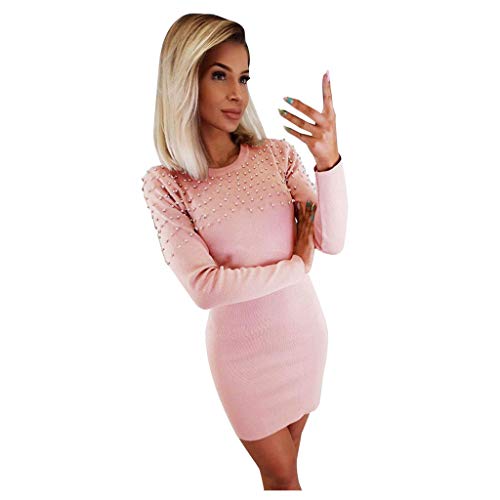 Posional Mini Vestido Sexy con Cuello En O Y Manga Larga para Mujeres Minifalda Moda Night Club Wear Noche Fiesta Disfraces Carnaval Faldas