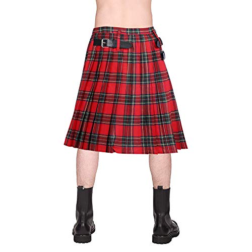 Puimentiua Falda Escocesa para Hombre Kilt Tradicional Escocés de Cuadros Escoceses