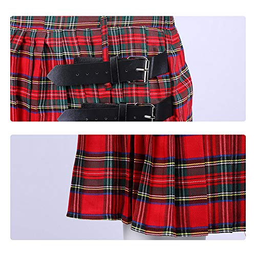 Puimentiua Falda Escocesa para Hombre Kilt Tradicional Escocés de Cuadros Escoceses
