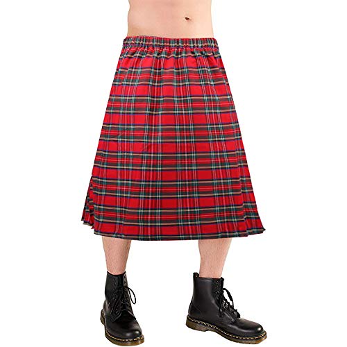 Puimentiua Falda Escocesa para Hombre Kilt Tradicional Escocés de Cuadros Escoceses