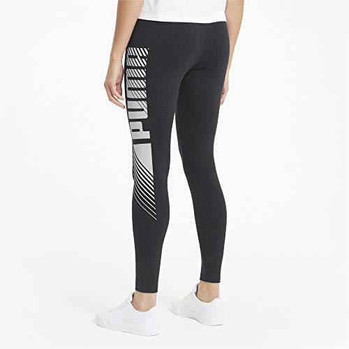 PUMA ESS Graphic Leggings Mallas Deporte, Mujer, Dark Gray Heather, XS
