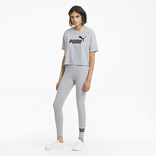 PUMA ESS Logo Leggings, Malla, Light Gray Heather, Talla M