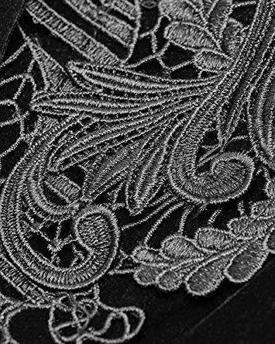 Punk Rave Womens Gótico Chaqueta de Equitación Abrigo Terciopelo Negro Encaje Steampunker Victoriano - Negro, 3XL - UK Womens Size 18