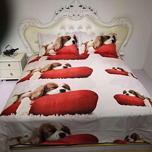 QBCNM Patrón 3D del Lecho del Edredón De La Caja, Estampado De Animales Juegos De Cama con Edredón Fundas, Sábanas Funda De Almohada 4Pcs / Set