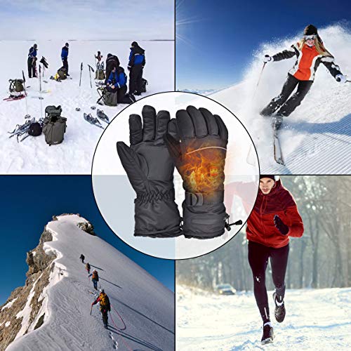 Queta Guantes calefactables, Guantes calentables Unisex Guantes de Invierno para Mujer Hombre para Esquiar, Cazar, Pescar, Montar a Caballo, Andar en Bicicleta, Acampar, Ajustables