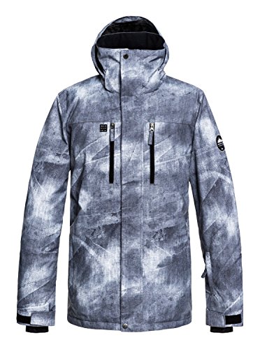 Quiksilver Mission Chaqueta de Nieve, Hombre, Gris (Simple Texture), S