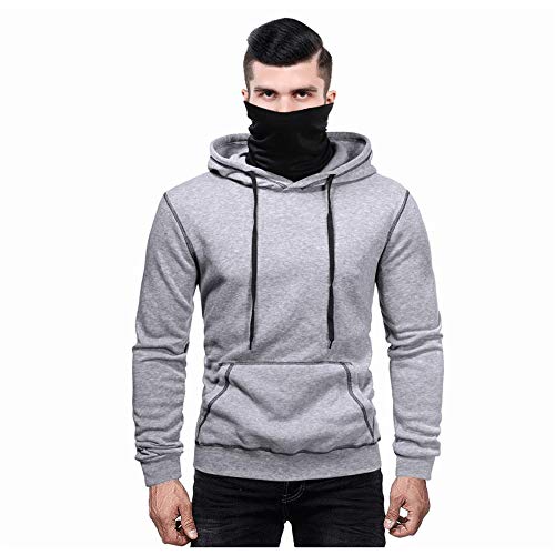 qulvyushangmaobu Sudaderas con Capucha para Hombre Cosy Chaqueta Deportiva Sudadera con Cremallera Completa Hoodie Casual Jerséis Top Blouse Sudadera con Capucha con máscara