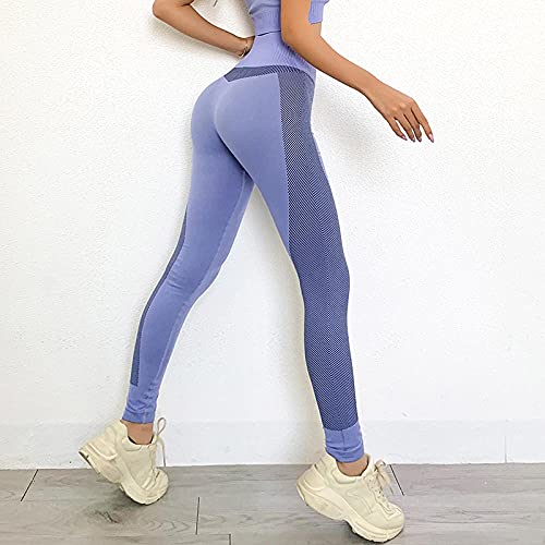 quming Jogging Deportivo Yoga Mujer,Leggins Push Up Inconsútiles De Cintura Alta, Pantalones Elásticos De Yoga para Correr-Wine Red_L