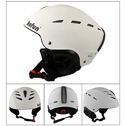QYWSJ Casco de Esquí/Snowboard, Hombres, Mujeres, Monopatín, Motos de Nieve, Forro Polar a Prueba de Viento, Ventilación de Esfera Ajustable con 16 Respiraderos (M, L)