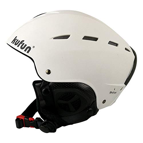 QYWSJ Casco de Esquí/Snowboard, Hombres, Mujeres, Monopatín, Motos de Nieve, Forro Polar a Prueba de Viento, Ventilación de Esfera Ajustable con 16 Respiraderos (M, L)